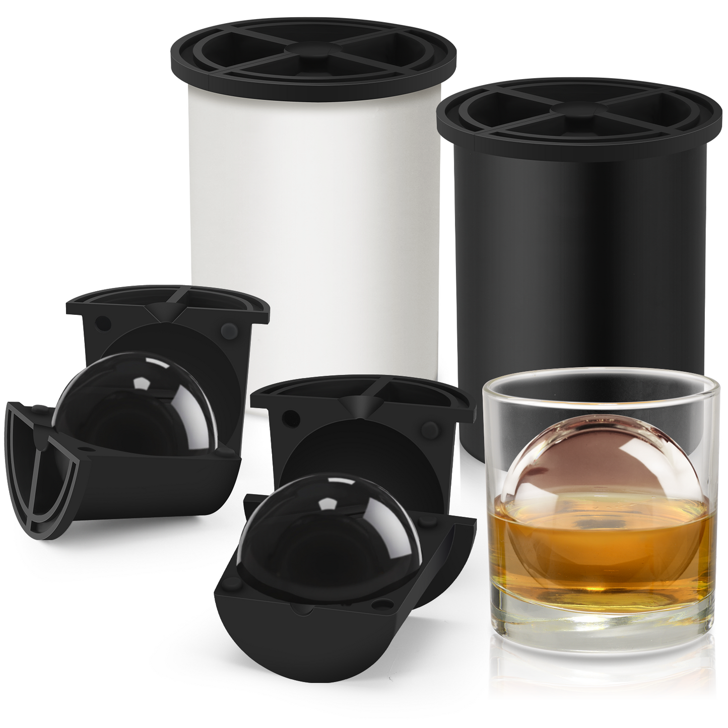 Patented Large Clear Ice Cube Molds, Ice Ball Maker Mold for Whiskey Lover, 2.5" Stainless Steel Ice Maker, Non-bpa & Easy-release Old Fashioned Ice Cube Mold
