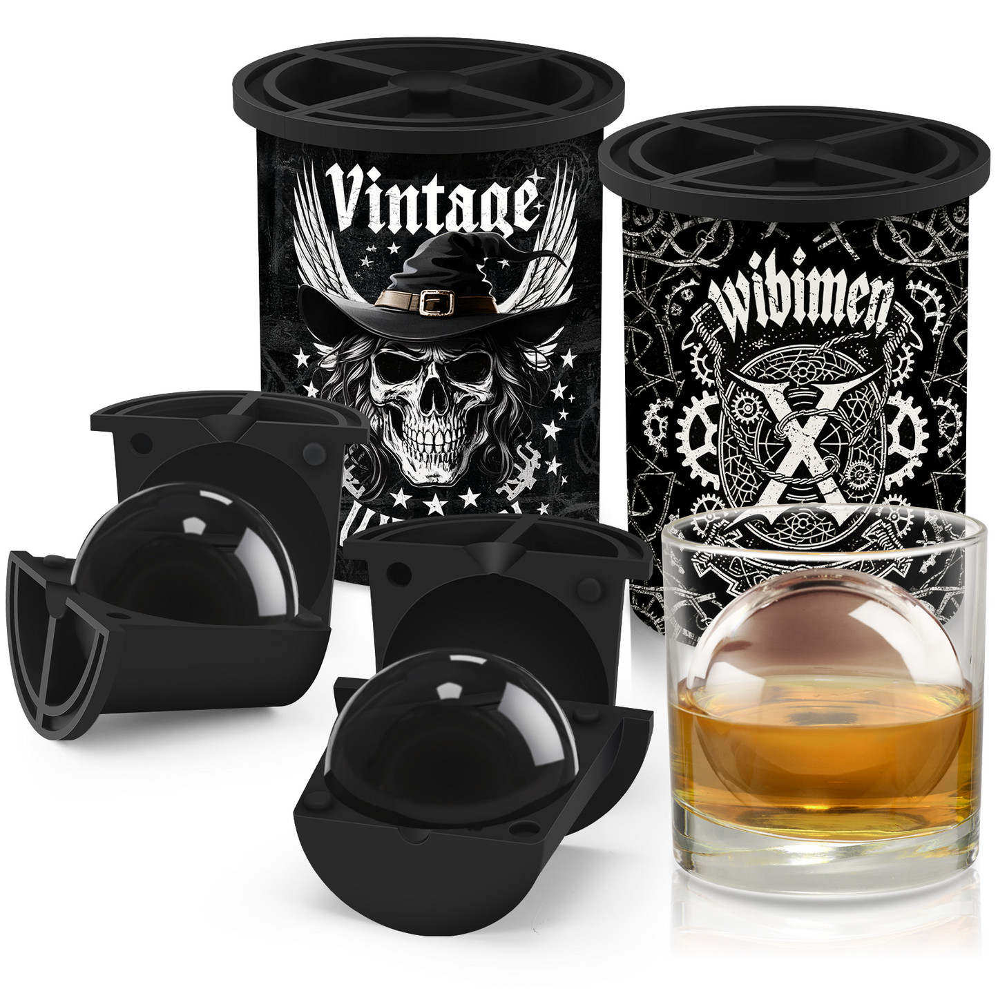 Patented Large Clear Ice Cube Molds, Ice Ball Maker Mold for Whiskey Lover, 2.5" Stainless Steel Ice Maker, Non-bpa & Easy-release Old Fashioned Ice Cube Mold