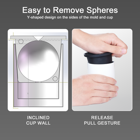 Patented Clear Ice Cube Maker, 2.5 Inch Stainless Steel Crystal Large Clear Ice Ball Maker, Silicone Ice Cube Mold for Cocktails, Drinks & Bourbon, Whiskey Gifts for Men(White)