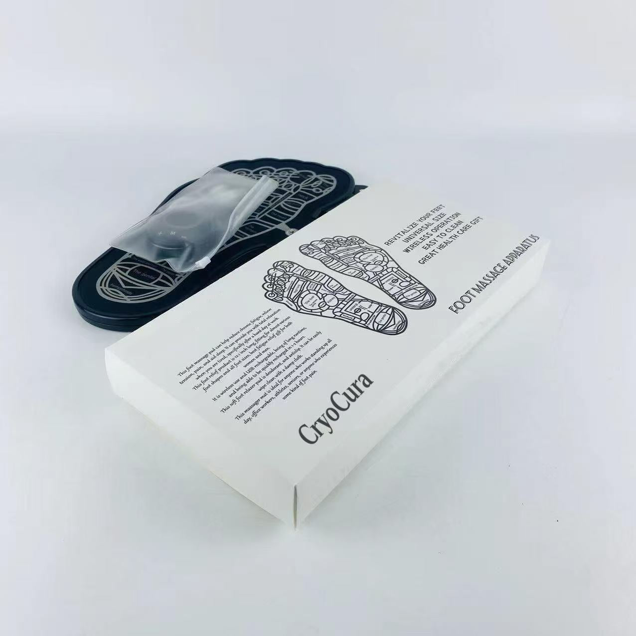CryoCura Foot Massage Apparatus – EMS Foot Circulation Stimulator with Reflexology Pad for Pain Relief, Relaxation & Wellness
