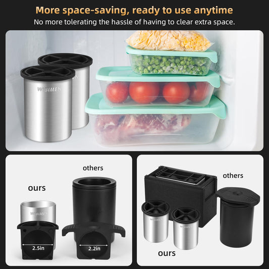 Patented Multi-style Clear Ice Cube Maker - 2.5" Ball - Stainless Steel - Compact Design - for Whiskey, Cocktail, Bourbon