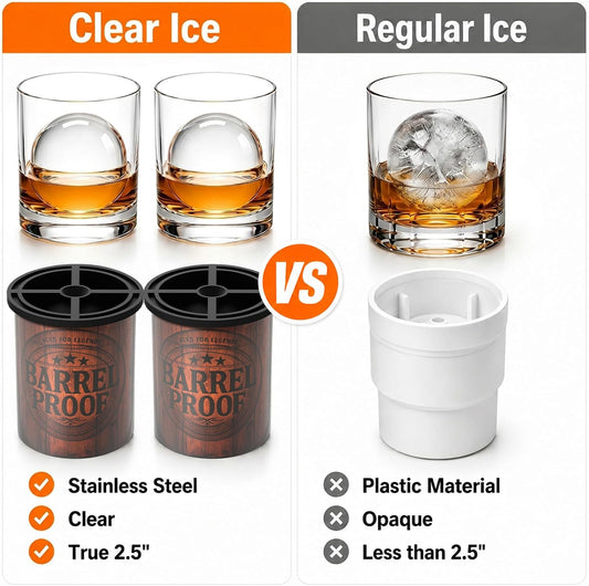 Whiskey Smoker Kit - Ice Maker & Glass - Wood Barrel
