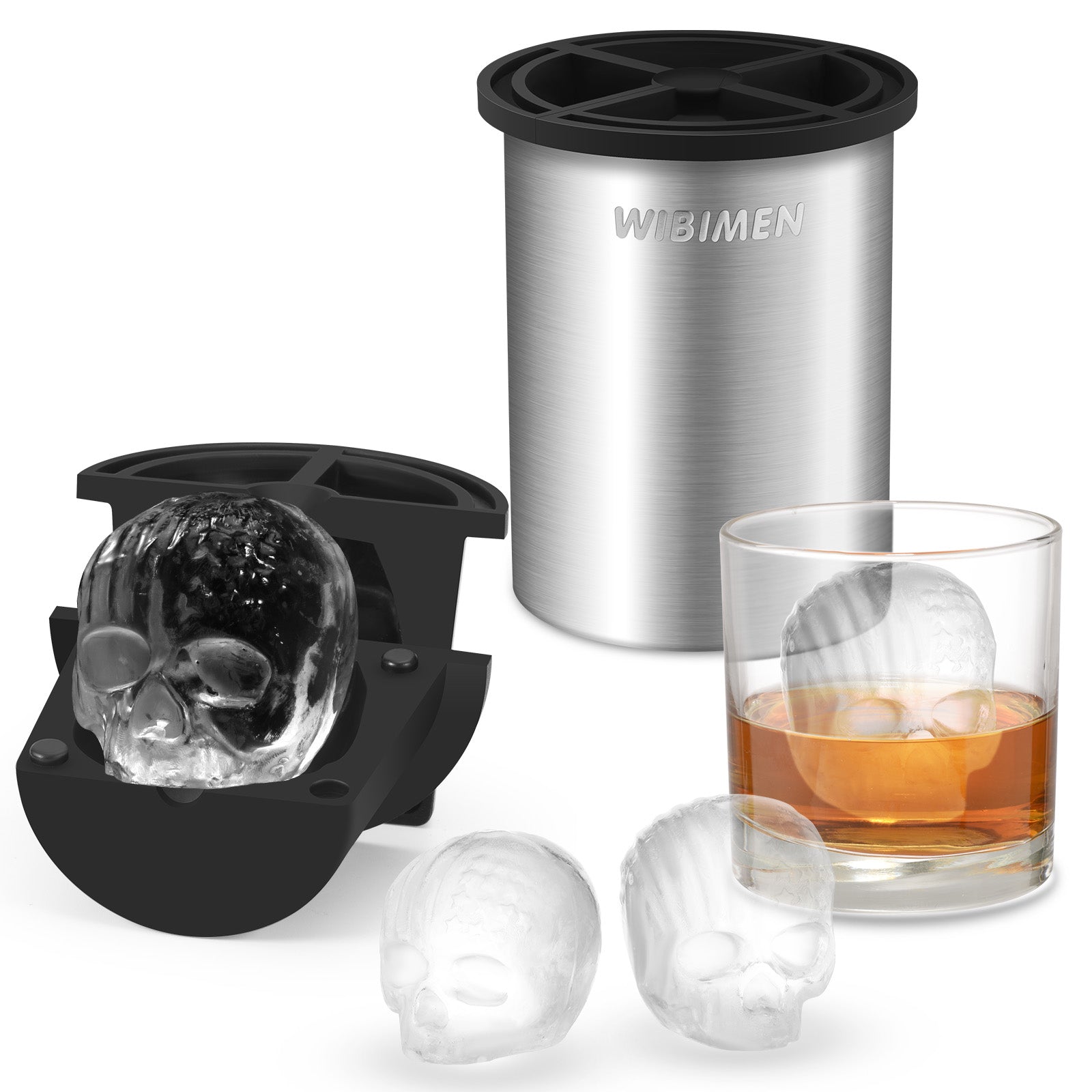 Clear Ice Cube Maker - 2" Skull