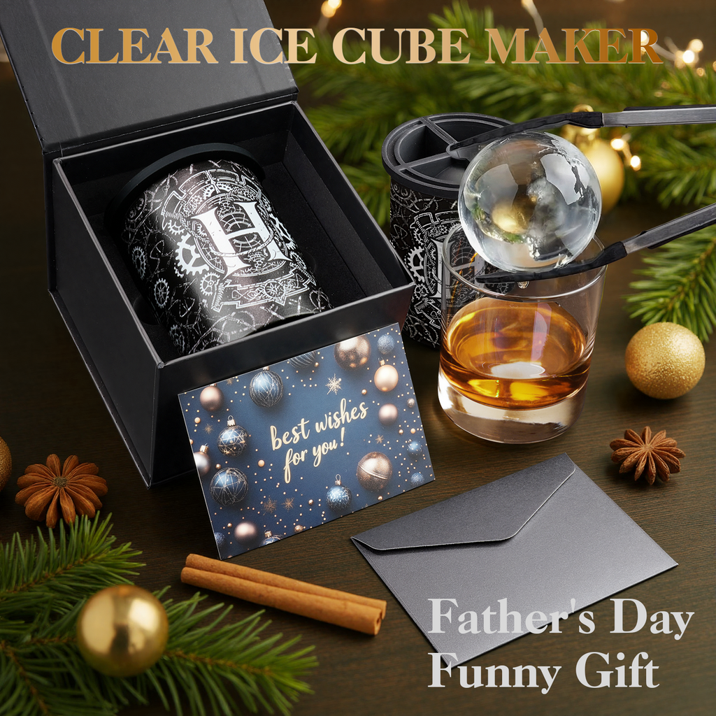 H Initial Clear Ice Cube Maker - 2.5" Ball