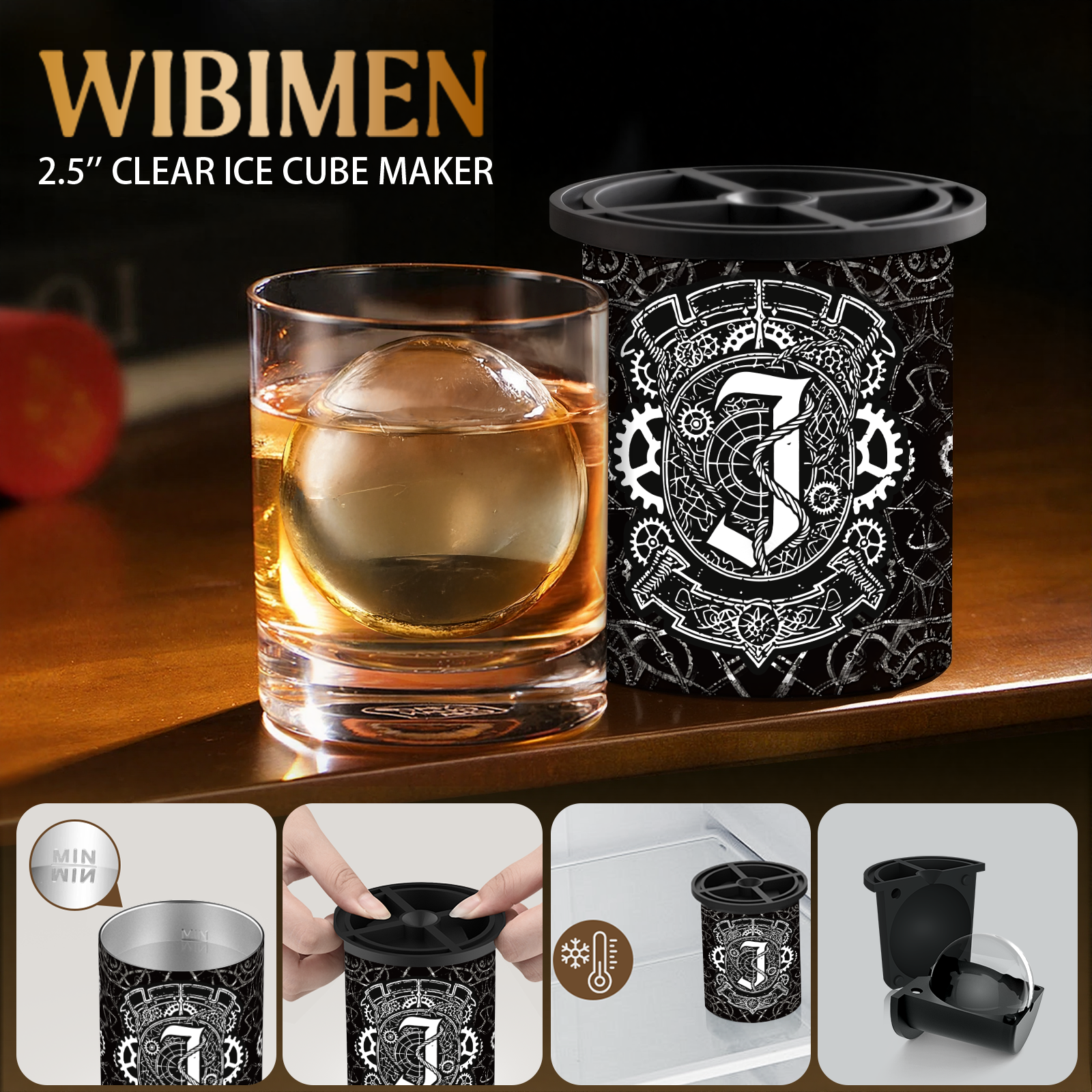 J Initial Clear Ice Cube Maker - 2.5" Ball