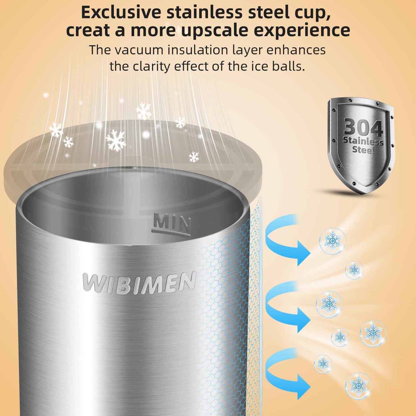 Clear Ice Cube Maker - 2.5" Ball - Palm Camo - WIBIMEN