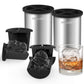 Patented Clear Ice Cube Maker - 2" Skull - Stainless Steel Clear Ice Maker - Compact Design - for Old Fashioned Whiskey Gifts, Cocktail, Bourbon