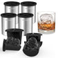 Patented Clear Ice Cube Maker - 2" Skull - Stainless Steel Clear Ice Maker - Compact Design - for Old Fashioned Whiskey Gifts, Cocktail, Bourbon