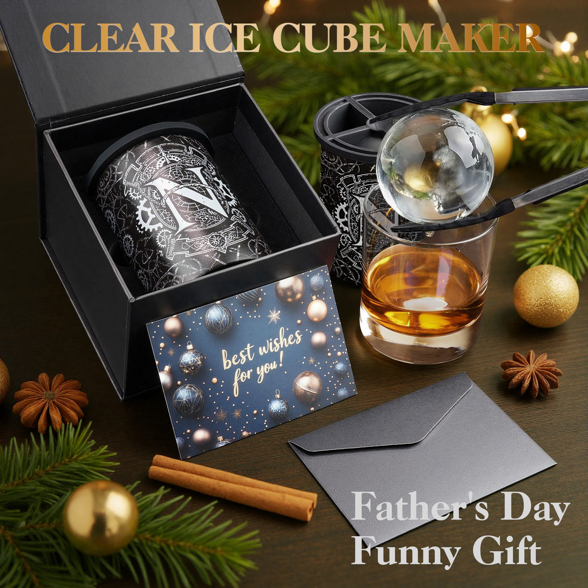 WIBIMEN clear ice maker gift set with letter design