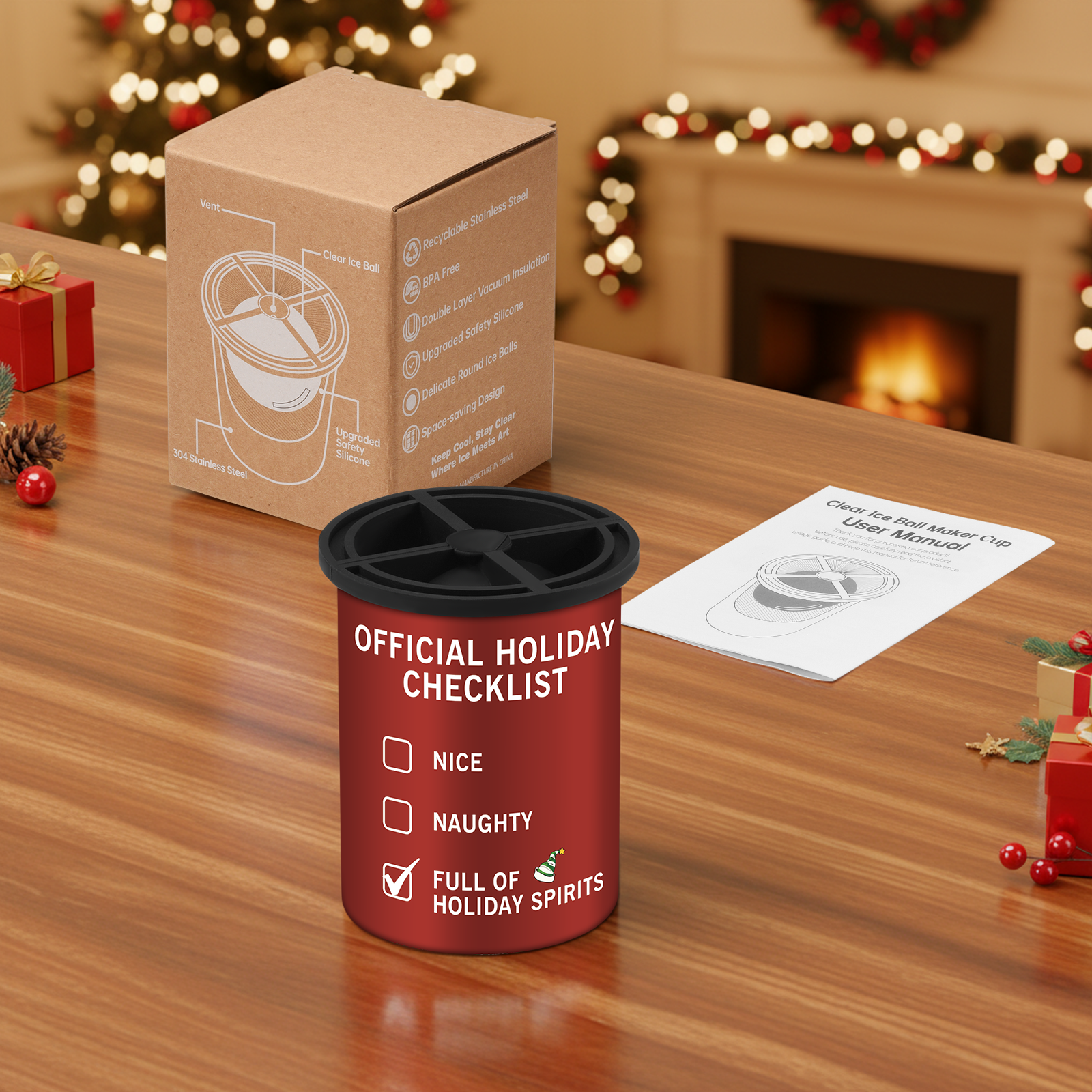 Clear Ice Cube Maker - 2.5" Ball - Holiday Checklist - WIBIMEN