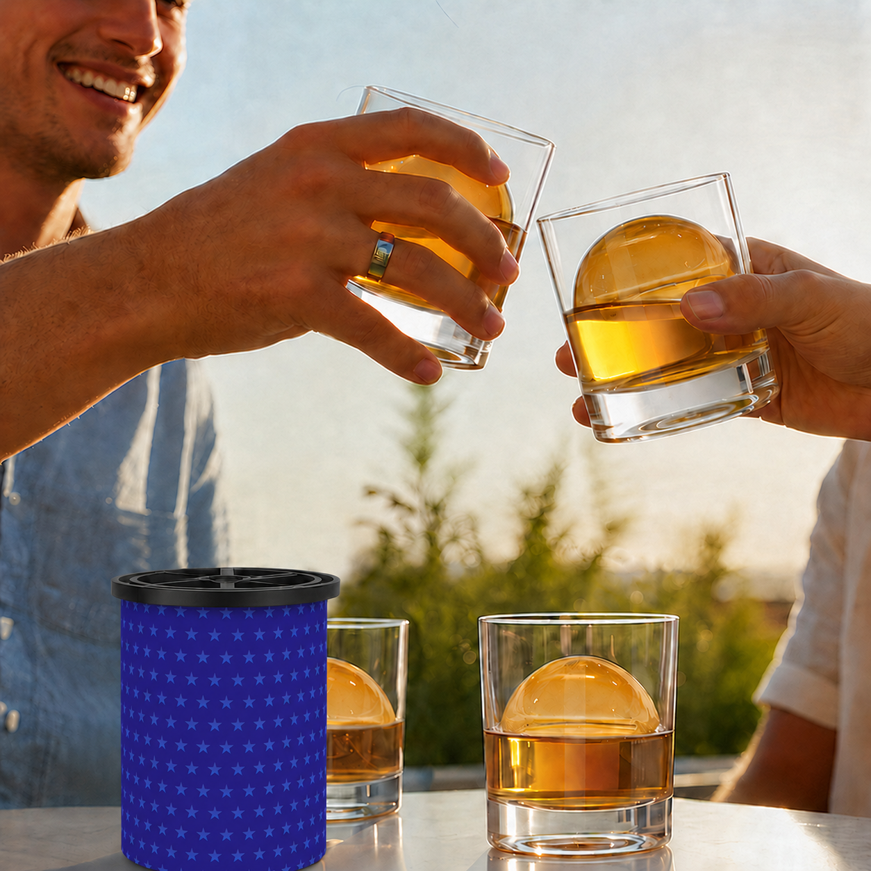 Clear Ice Cube Maker - 2.5" Ball - Starry Blue - WIBIMEN