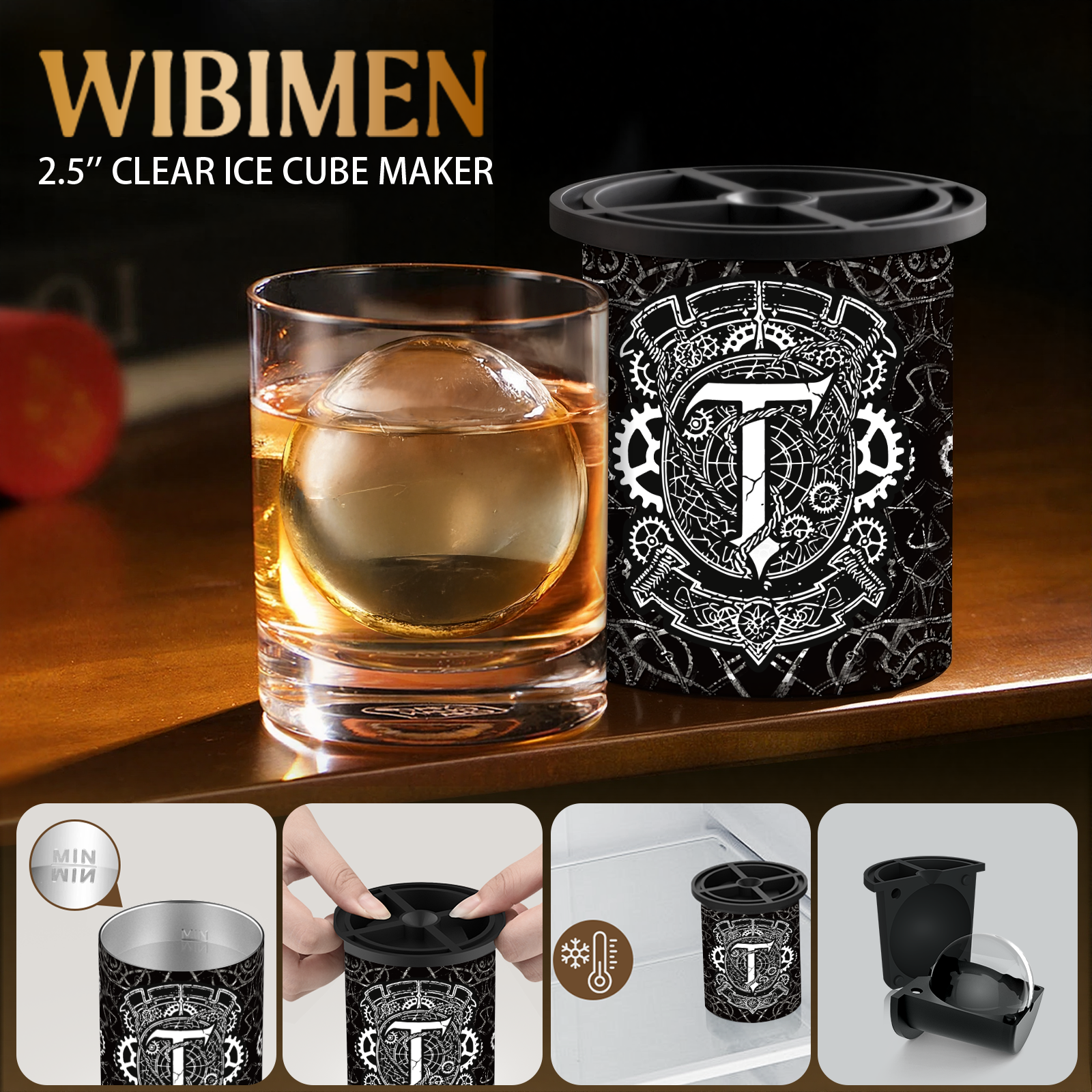T  Initial Clear Ice Cube Maker - 2.5" Ball
