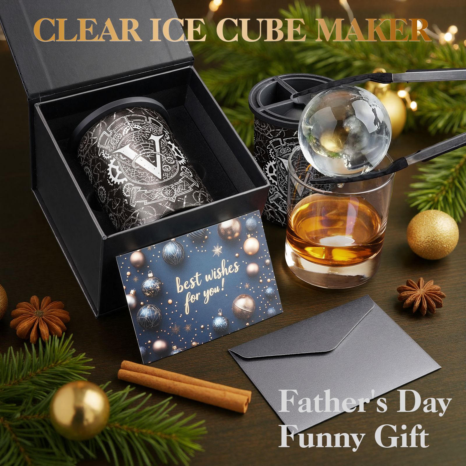 V  Initial Clear Ice Cube Maker - 2.5" Ball