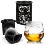 Clear Ice Cube Maker - Vintage Skull - 2.5" Ball