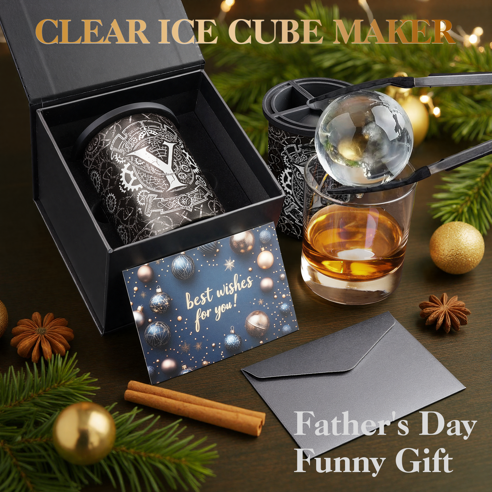 Y  Initial Clear Ice Cube Maker - 2.5" Ball