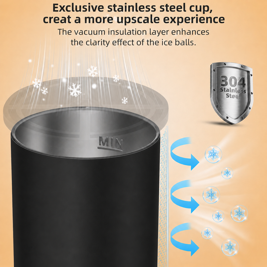 Clear Ice Cube Maker - 2.5" Ball - Black - WIBIMEN