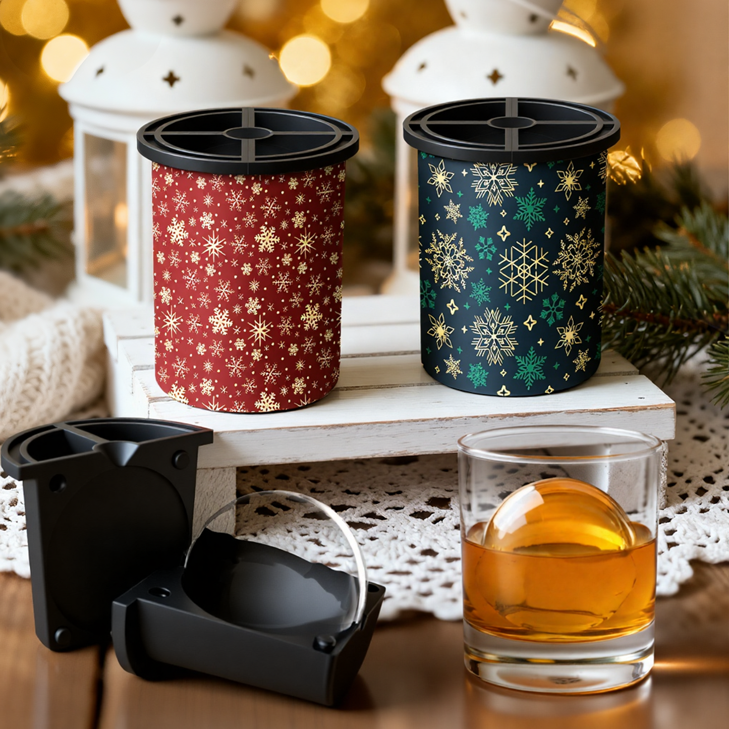 Clear Ice Cube Maker 2-PACK - Christmas Snow - WIBIMEN