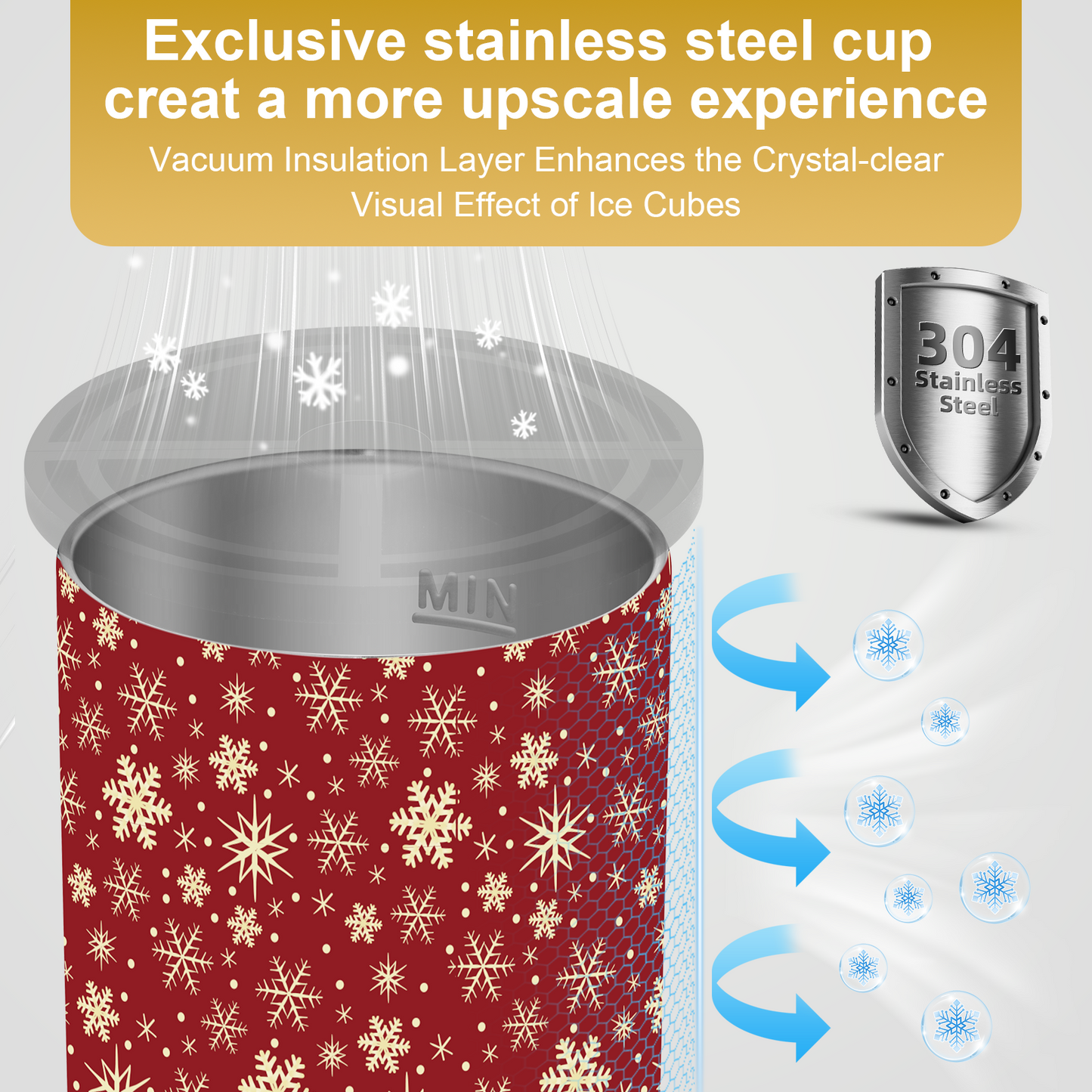 Clear Ice Cube Maker 2-PACK - Christmas Snow - WIBIMEN