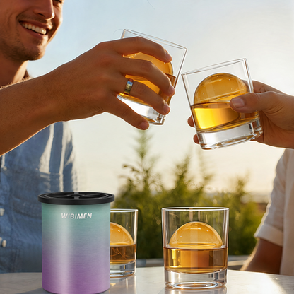 Clear Ice Cube Maker - 2.5" Ball - Blue Purple Gradient - WIBIMEN