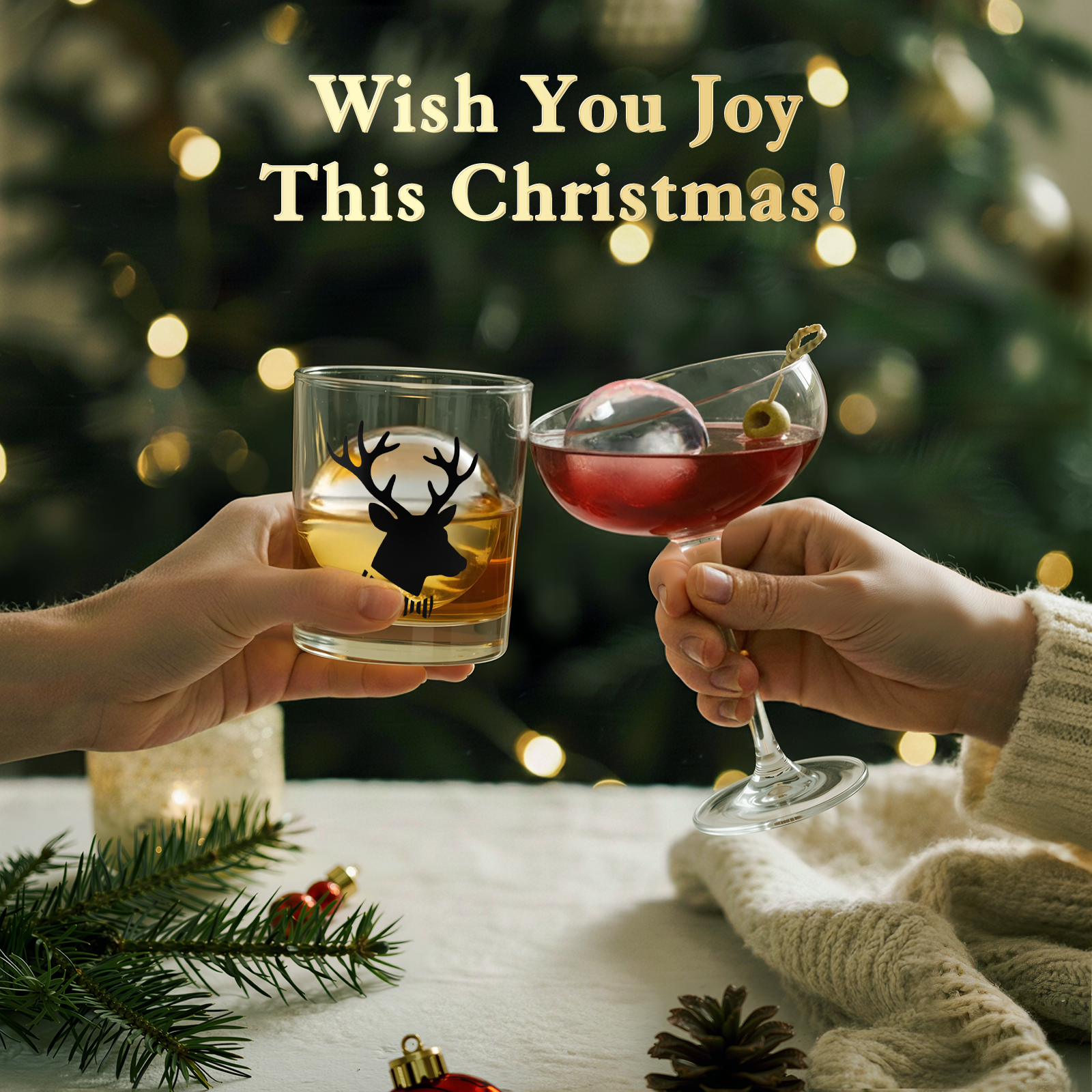 Christmas Gift Set - Ice Maker & Glass - Merry Christmas - WIBIMEN