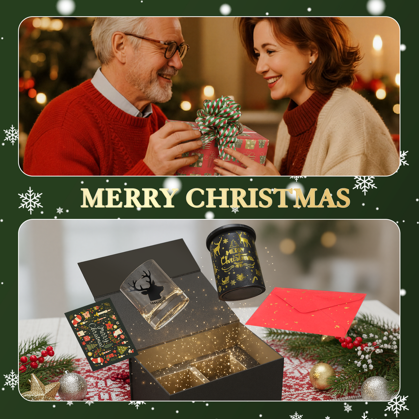 Christmas Gift Set - Ice Maker & Glass - Merry Christmas - WIBIMEN