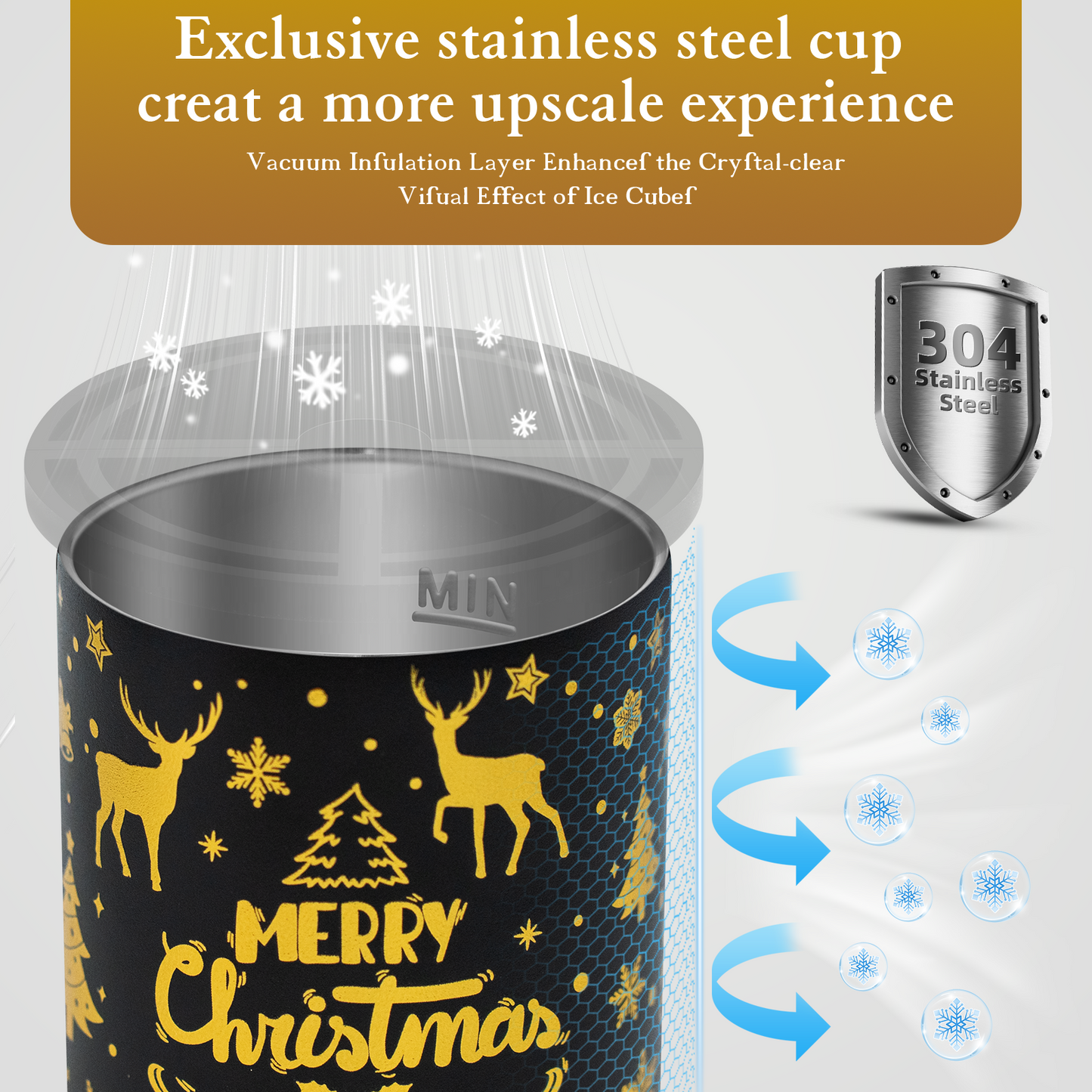 Christmas Gift Set - Ice Maker & Glass - Merry Christmas - WIBIMEN