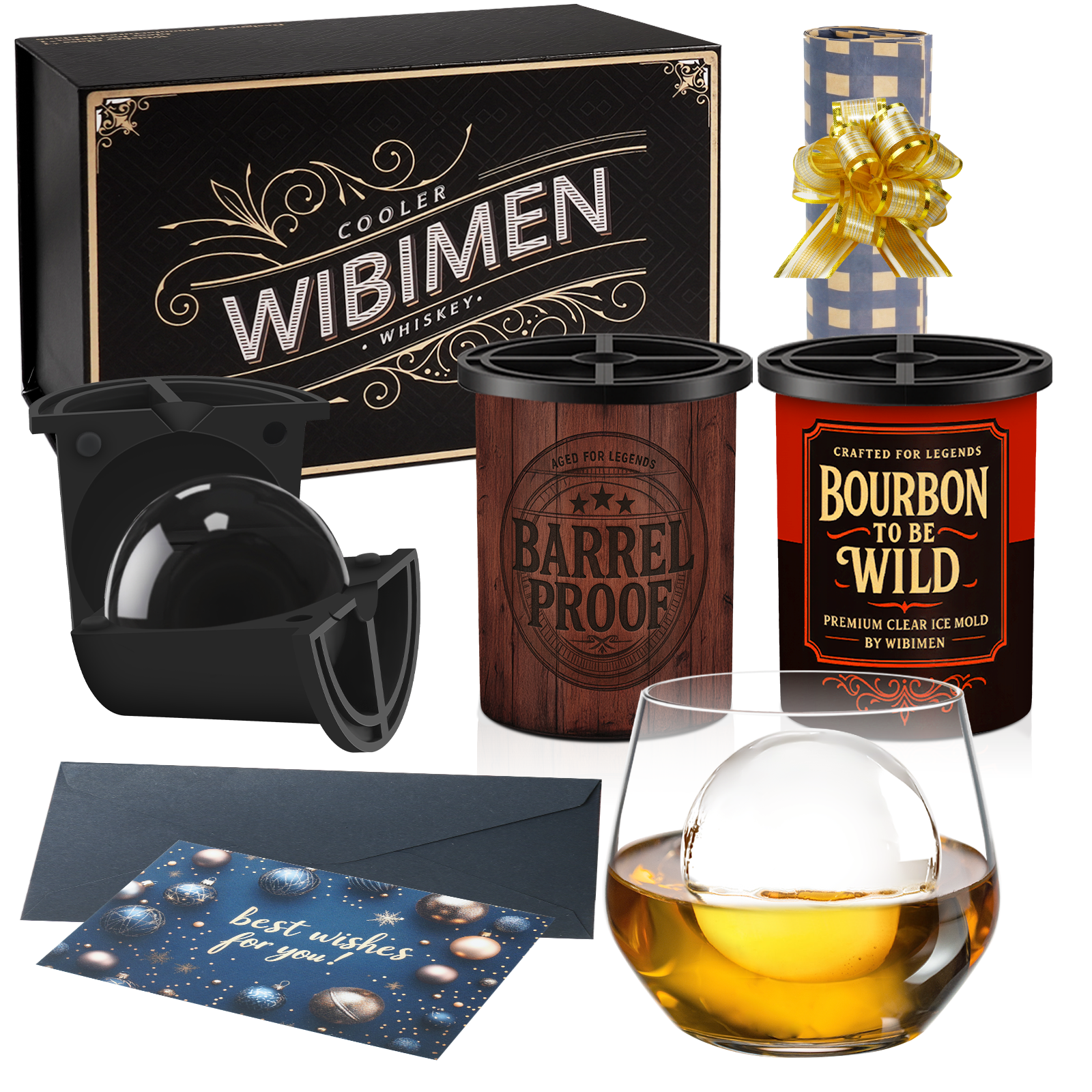 Holiday Gift Set - 2 Ice Makers - Wood Barrel & Wild Bourbon - WIBIMEN