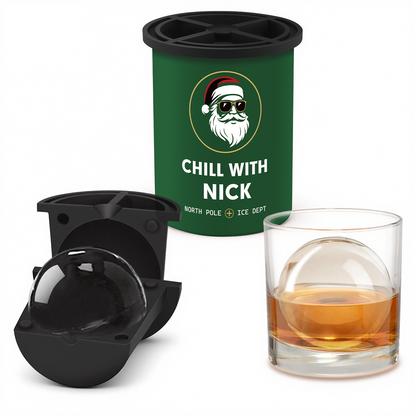Clear Ice Cube Maker - 2.5" Ball - Chill Santa - WIBIMEN