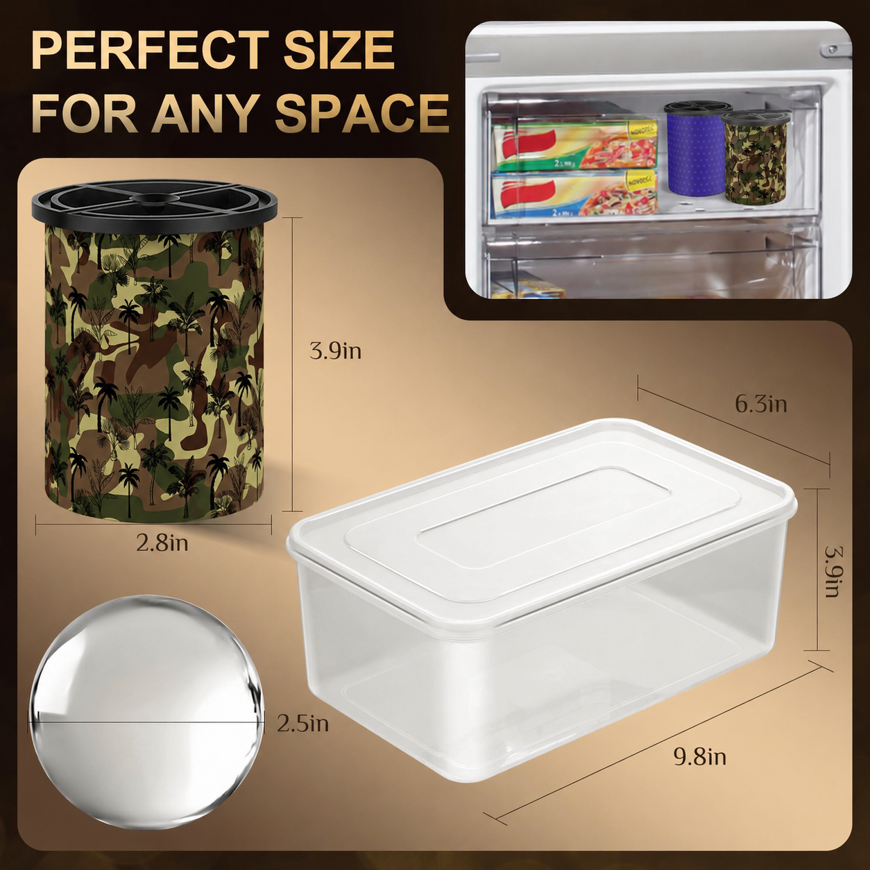 Clear Ice Cube Maker - 2.5" Ball - Palm Camo - WIBIMEN