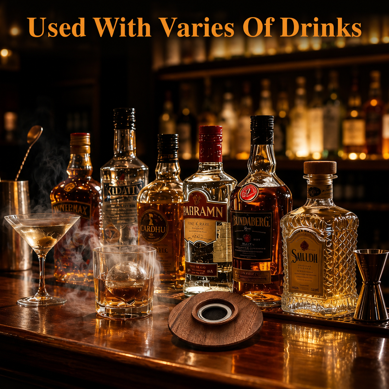 Whiskey Smoker Kit - Ice Maker & Glass - Wood Barrel - WIBIMEN