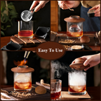 Whiskey Smoker Kit - Wooden Barrel - Ice Molds & Glasses