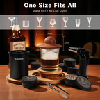 Whiskey Smoker Kit - Pure Black - Ice Molds & Glasses