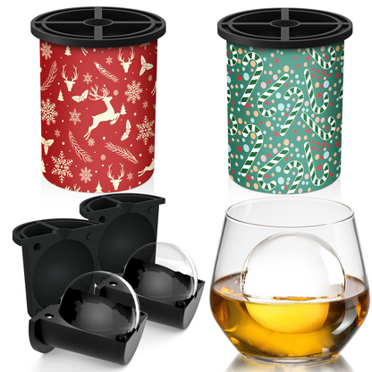 Clear Ice Cube Maker 2-PACK - Christmas Reindeer & Candy - WIBIMEN