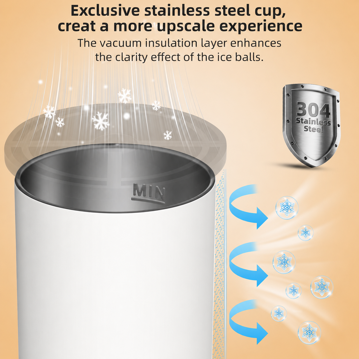 Clear Ice Cube Maker - 2.5" Ball - White - WIBIMEN